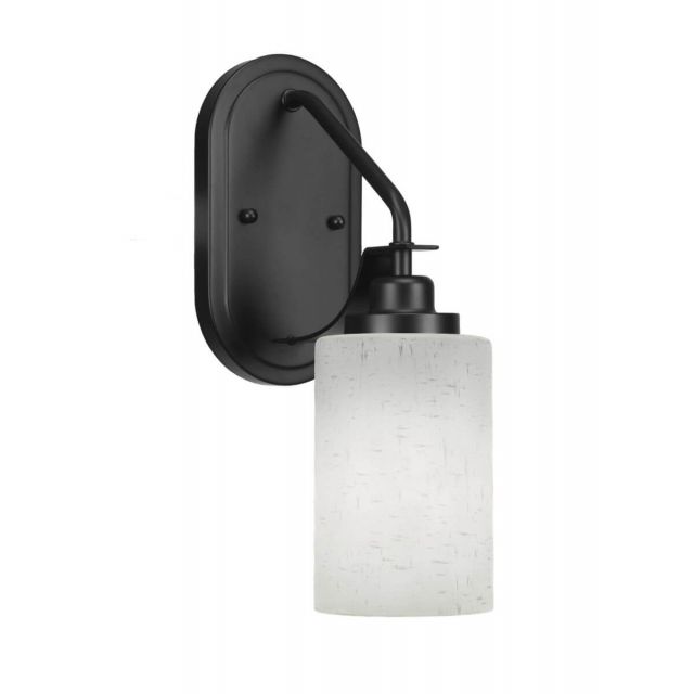 Toltec Lighting 2611-MB-310 Odyssey 1 Light 13 inch Tall Wall Sconce In Matte Black with White Muslin Glass