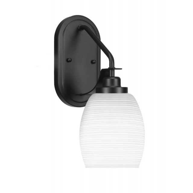 Toltec Lighting Odyssey 1 Light 13 inch Tall Wall Sconce In Matte Black with White Matrix Glass 2611-MB-4021