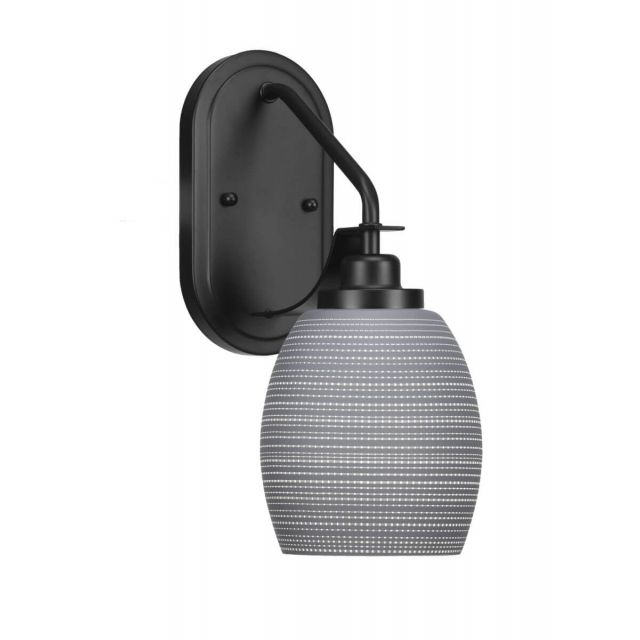 Toltec Lighting Odyssey 1 Light 13 inch Tall Wall Sconce In Matte Black with Gray Matrix Glass 2611-MB-4022