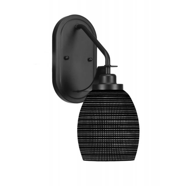 Toltec Lighting 2611-MB-4029 Odyssey 1 Light 13 inch Tall Wall Sconce In Matte Black with Black Matrix Glass