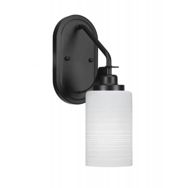 Toltec Lighting 2611-MB-4061 Odyssey 1 Light 14 inch Tall Wall Sconce In Matte Black with White Matrix Glass