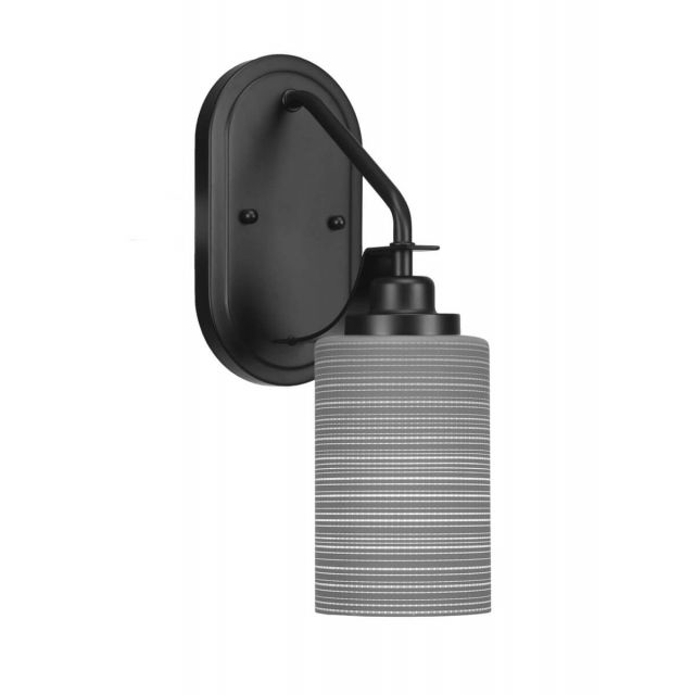 Toltec Lighting 2611-MB-4062 Odyssey 1 Light 14 inch Tall Wall Sconce In Matte Black with Gray Matrix Glass