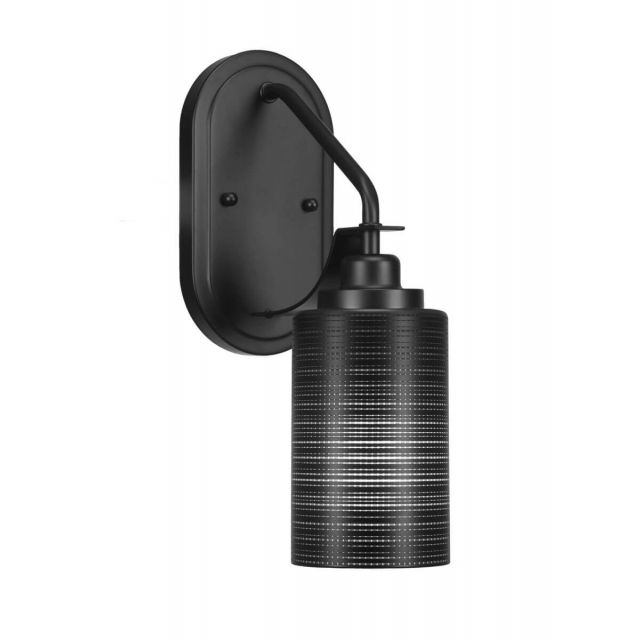 Toltec Lighting Odyssey 1 Light 14 inch Tall Wall Sconce In Matte Black with Black Matrix Glass 2611-MB-4069