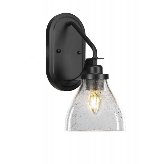 Toltec Lighting 2611-MB-4760 Odyssey 1 Light 13 inch Tall Wall Sconce In Matte Black with Clear Bubble Glass