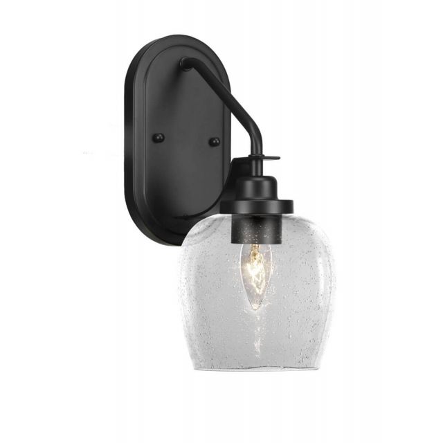 Toltec Lighting 2611-MB-4810 Odyssey 1 Light 14 inch Tall Wall Sconce In Matte Black with Clear Bubble Glass