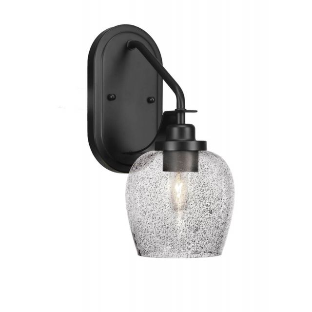 Toltec Lighting Odyssey 1 Light 14 inch Tall Wall Sconce In Matte Black with Smoke Bubble Glass 2611-MB-4812