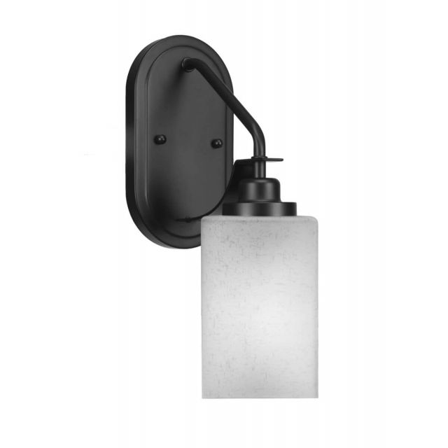 Toltec Lighting 2611-MB-531 Odyssey 1 Light 14 inch Tall Wall Sconce In Matte Black with White Muslin Glass