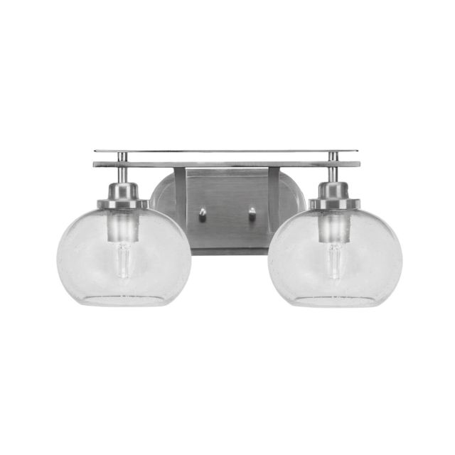 Toltec Lighting Odyssey 2 Light 18 inch Bath Bar in Brushed Nickel with Clear Bubble Glass 2612-BN-202