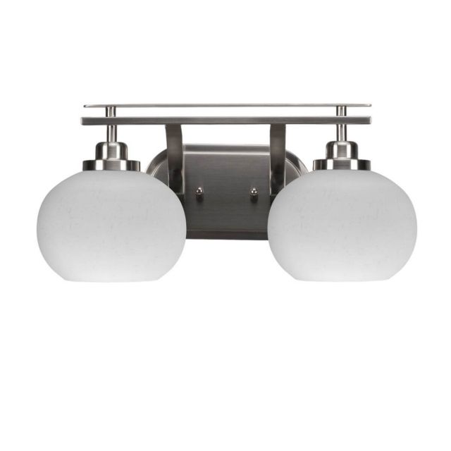 Toltec Lighting 2612-BN-212 Odyssey 2 Light 18 inch Bath Bar in Brushed Nickel with White Muslin Glass