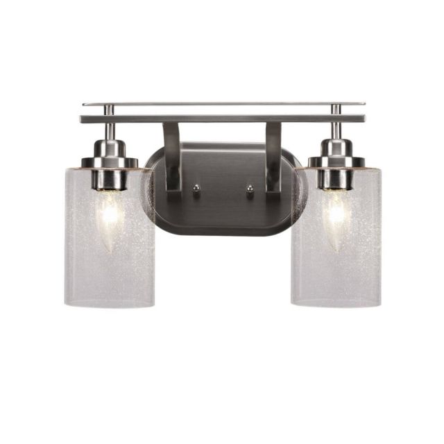 Toltec Lighting Odyssey 2 Light 15 inch Bath Bar in Brushed Nickel with Clear Bubble Glass 2612-BN-300