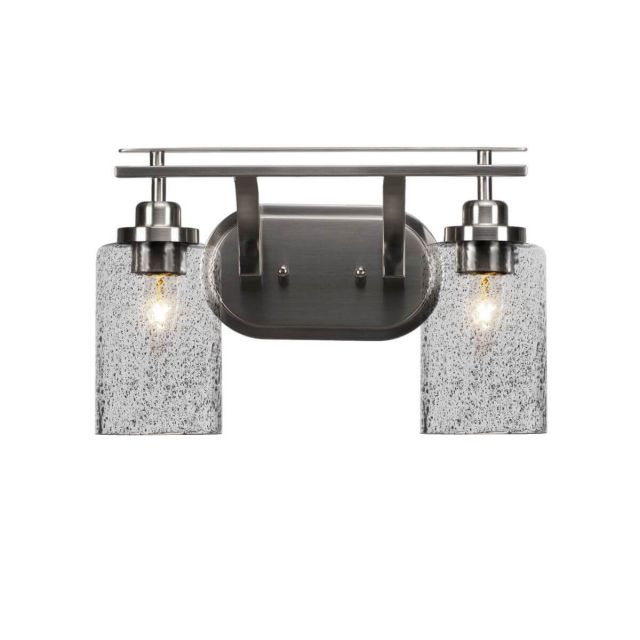 Toltec Lighting Odyssey 2 Light 15 inch Bath Bar in Brushed Nickel with Smoke Bubble Glass 2612-BN-3002