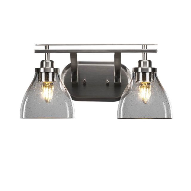 Toltec Lighting 2612-BN-4760 Odyssey 2 Light 17 inch Bath Bar in Brushed Nickel with Clear Bubble Glass