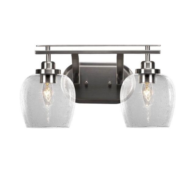 Toltec Lighting Odyssey 2 Light 17 inch Bath Bar in Brushed Nickel with Clear Bubble Glass 2612-BN-4810