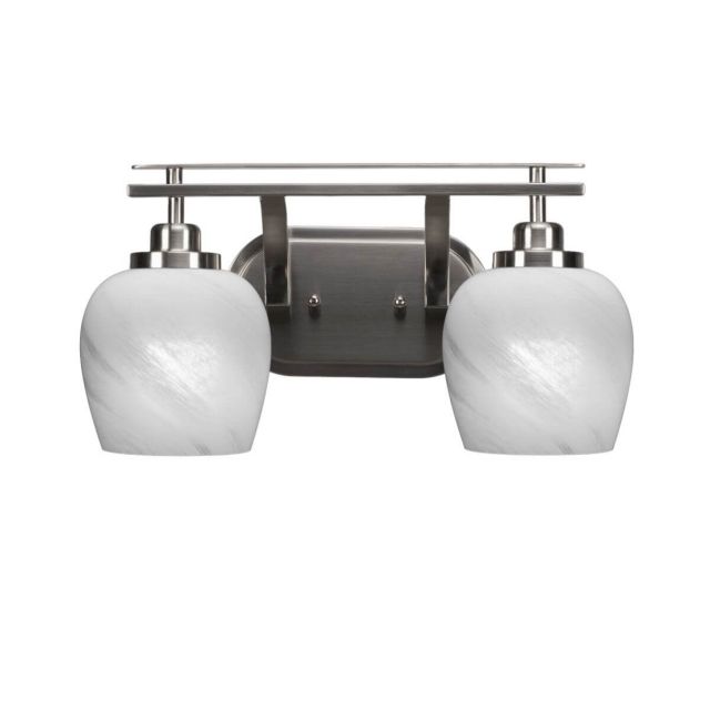 Toltec Lighting Odyssey 2 Light 17 inch Bath Bar in Brushed Nickel with White Marble Glass 2612-BN-4811