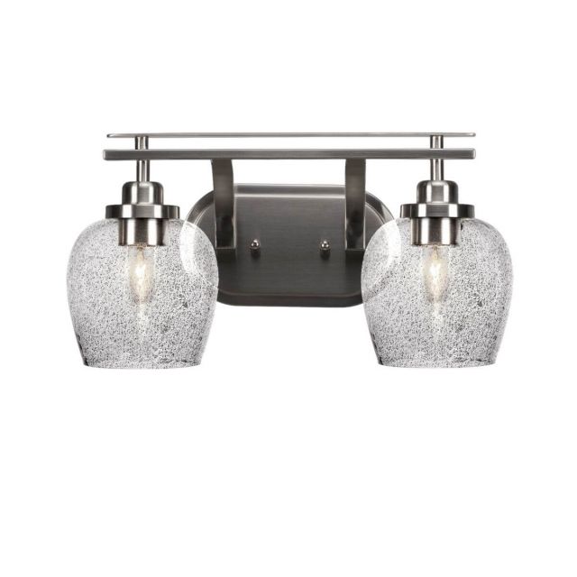 Toltec Lighting 2612-BN-4812 Odyssey 2 Light 17 inch Bath Bar in Brushed Nickel with Smoke Bubble Glass