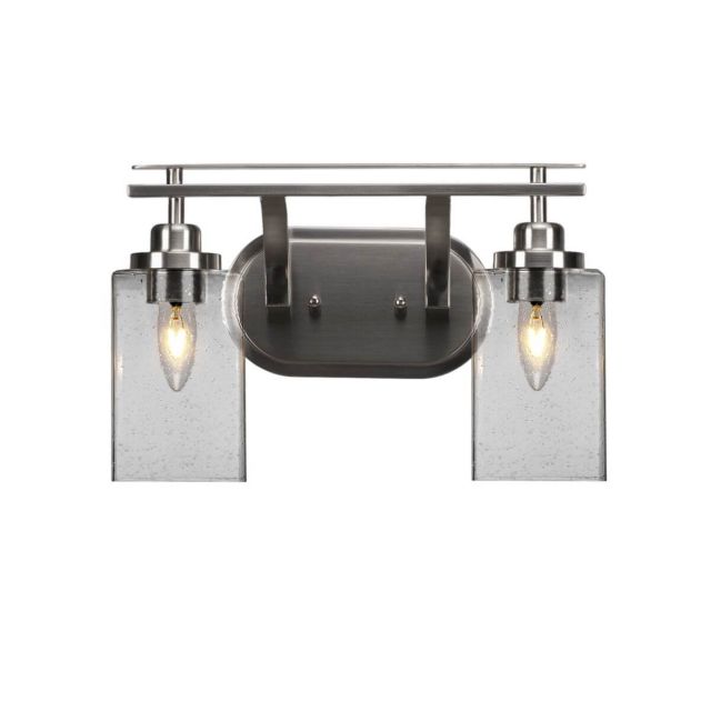 Toltec Lighting Odyssey 2 Light 15 inch Bath Bar in Brushed Nickel with Clear Bubble Glass 2612-BN-530