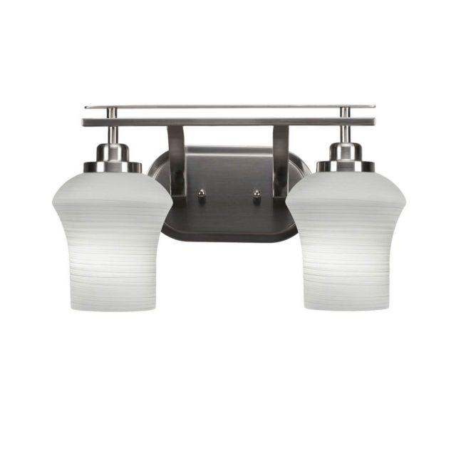 Toltec Lighting Odyssey 2 Light 16 inch Bath Bar in Brushed Nickel with Zilo White Linen Glass 2612-BN-681