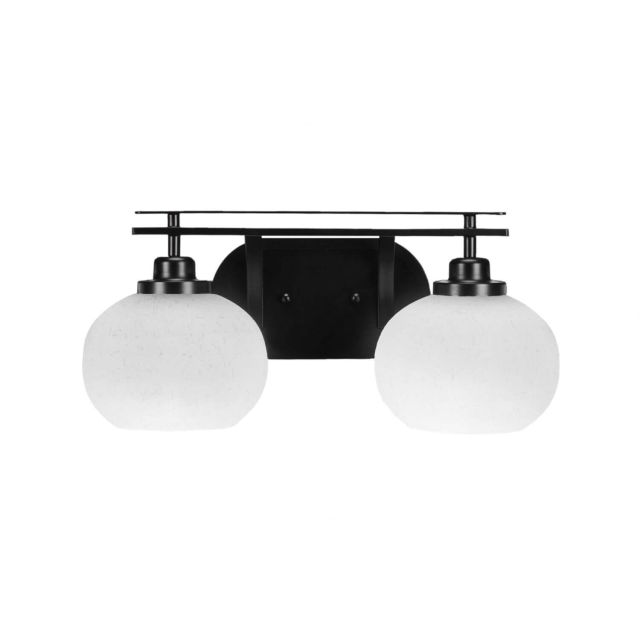 Toltec Lighting 2612-MB-212 Odyssey 2 Light 18 inch Bath Bar in Matte Black with White Muslin Glass