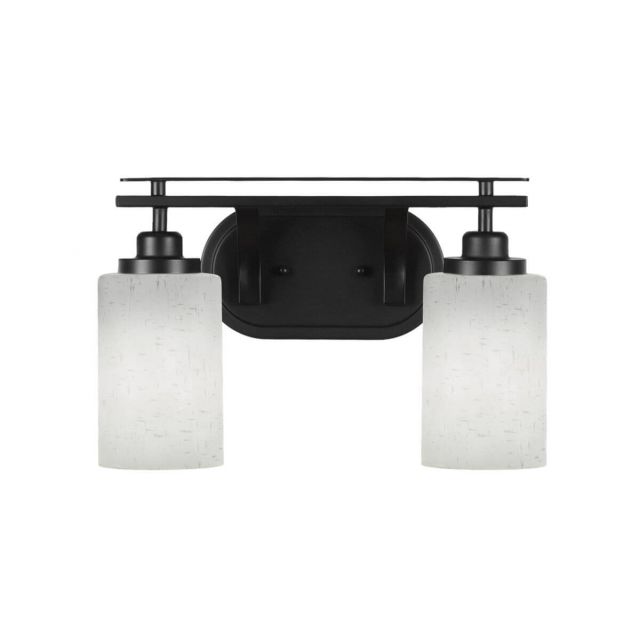 Toltec Lighting 2612-MB-310 Odyssey 2 Light 15 inch Bath Bar in Matte Black with White Muslin Glass