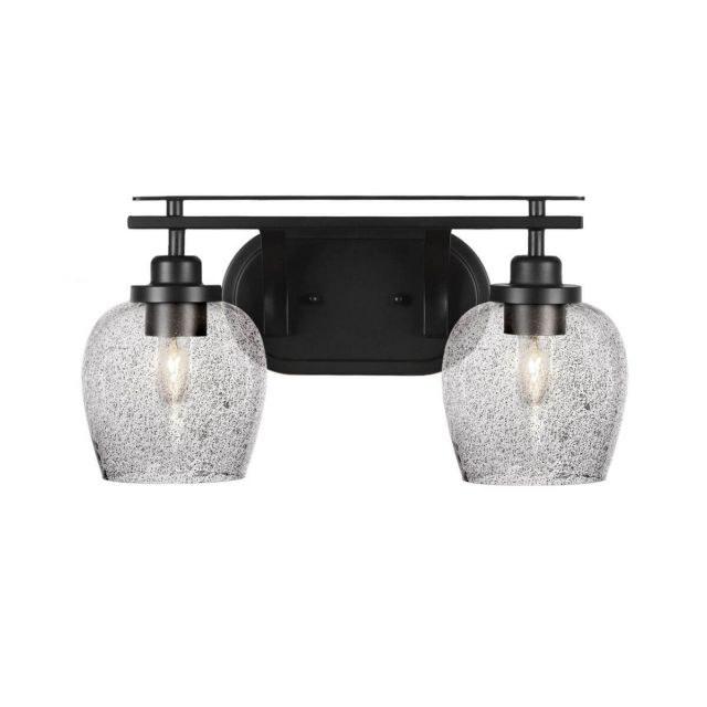 Toltec Lighting 2612-MB-4812 Odyssey 2 Light 17 inch Bath Bar in Matte Black with Smoke Bubble Glass