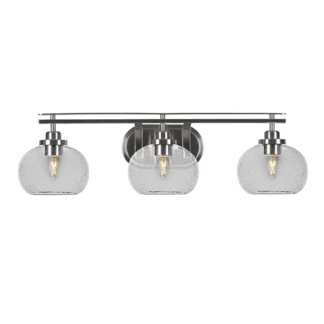 Toltec Lighting Odyssey 3 Light 29 inch Bath Bar in Brushed Nickel with Clear Bubble Glass 2613-BN-202