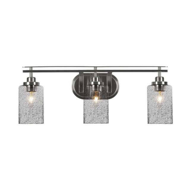 Toltec Lighting Odyssey 3 Light 26 inch Bath Bar in Brushed Nickel with Smoke Bubble Glass 2613-BN-3002