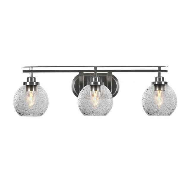 Toltec Lighting 2613-BN-4102 Odyssey 3 Light 28 inch Bath Bar in Brushed Nickel with Smoke Bubble Glass