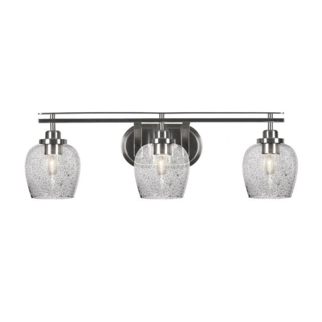 Toltec Lighting 2613-BN-4812 Odyssey 3 Light 28 inch Bath Bar in Brushed Nickel with Smoke Bubble Glass