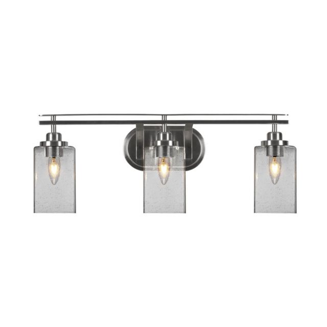 Toltec Lighting 2613-BN-530 Odyssey 3 Light 26 inch Bath Bar in Brushed Nickel with Clear Bubble Glass