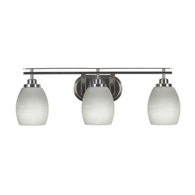 Toltec Lighting Odyssey 3 Light 27 inch Bath Bar in Brushed Nickel with White Linen Glass 2613-BN-615