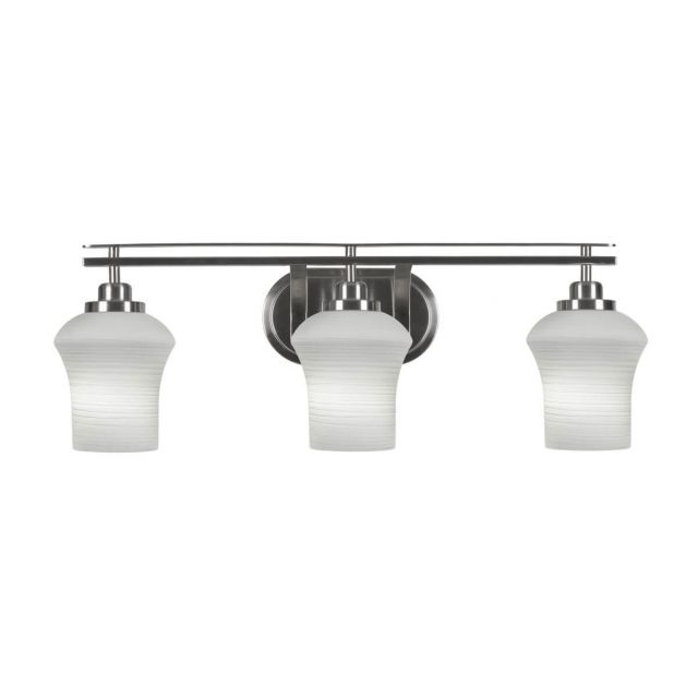 Toltec Lighting Odyssey 3 Light 27 inch Bath Bar in Brushed Nickel with Zilo White Linen Glass 2613-BN-681