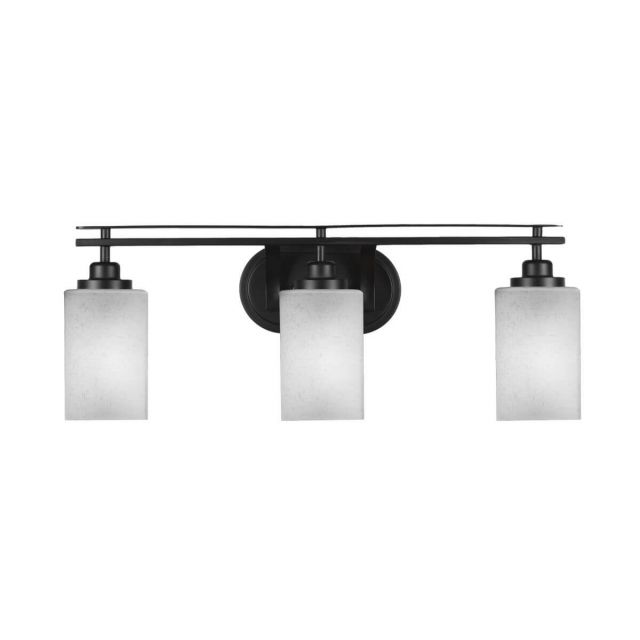 Toltec Lighting Odyssey 3 Light 26 inch Bath Bar in Matte Black with White Muslin Glass 2613-MB-531