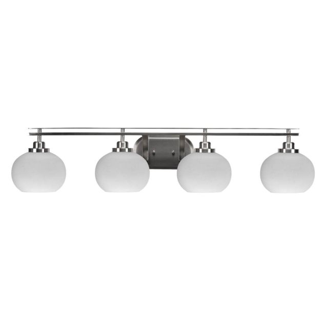 Toltec Lighting 2614-BN-212 Odyssey 4 Light 40 inch Bath Bar in Brushed Nickel with White Muslin Glass