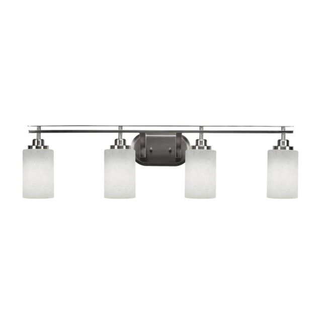 Toltec Lighting 2614-BN-310 Odyssey 4 Light 37 inch Bath Bar in Brushed Nickel with White Muslin Glass