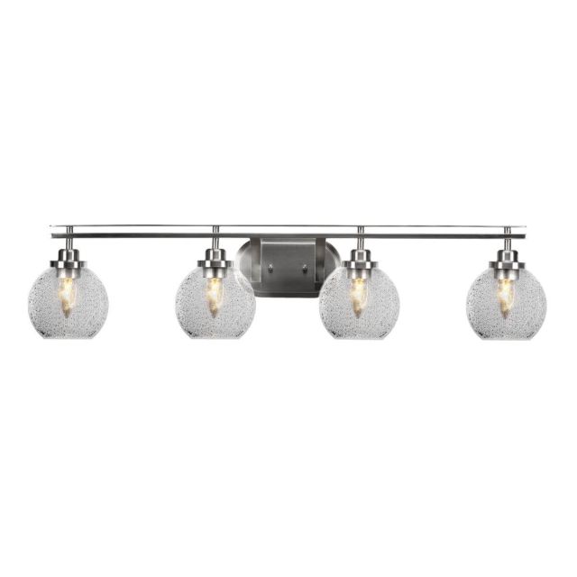 Toltec Lighting Odyssey 4 Light 39 inch Bath Bar in Brushed Nickel with Smoke Bubble Glass 2614-BN-4102
