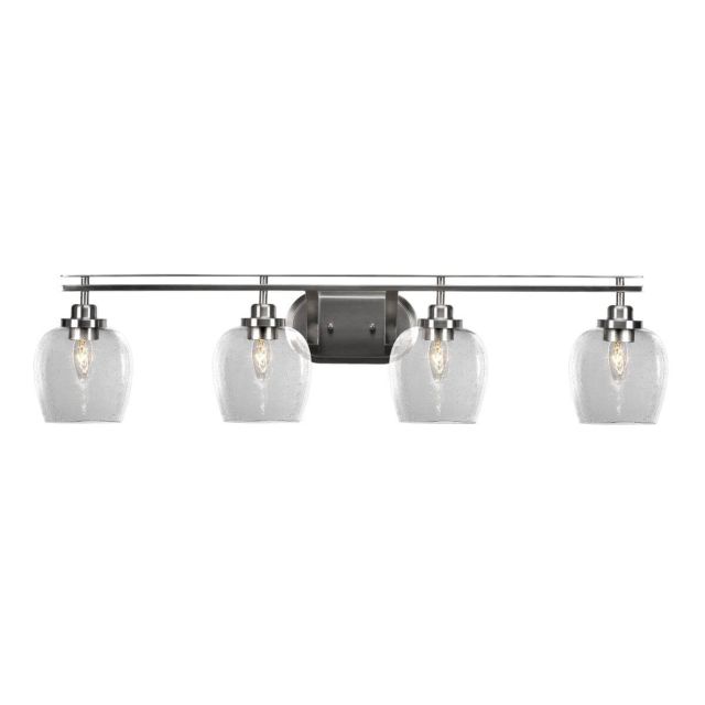 Toltec Lighting 2614-BN-4810 Odyssey 4 Light 39 inch Bath Bar in Brushed Nickel with Clear Bubble Glass