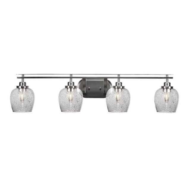 Toltec Lighting 2614-BN-4812 Odyssey 4 Light 39 inch Bath Bar in Brushed Nickel with Smoke Bubble Glass