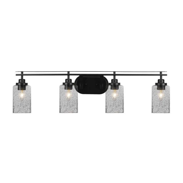 Toltec Lighting 2614-MB-3002 Odyssey 4 Light 37 inch Bath Bar in Matte Black with Smoke Bubble Glass