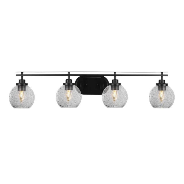 Toltec Lighting 2614-MB-4102 Odyssey 4 Light 39 inch Bath Bar in Matte Black with Smoke Bubble Glass