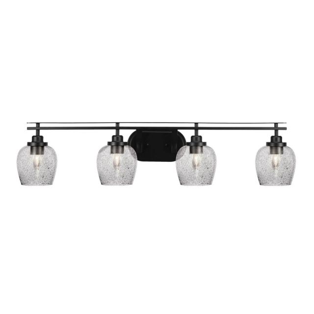 Toltec Lighting Odyssey 4 Light 39 inch Bath Bar in Matte Black with Smoke Bubble Glass 2614-MB-4812