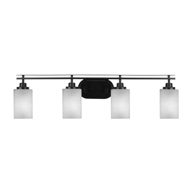 Toltec Lighting Odyssey 4 Light 37 inch Bath Bar in Matte Black with White Muslin Glass 2614-MB-531