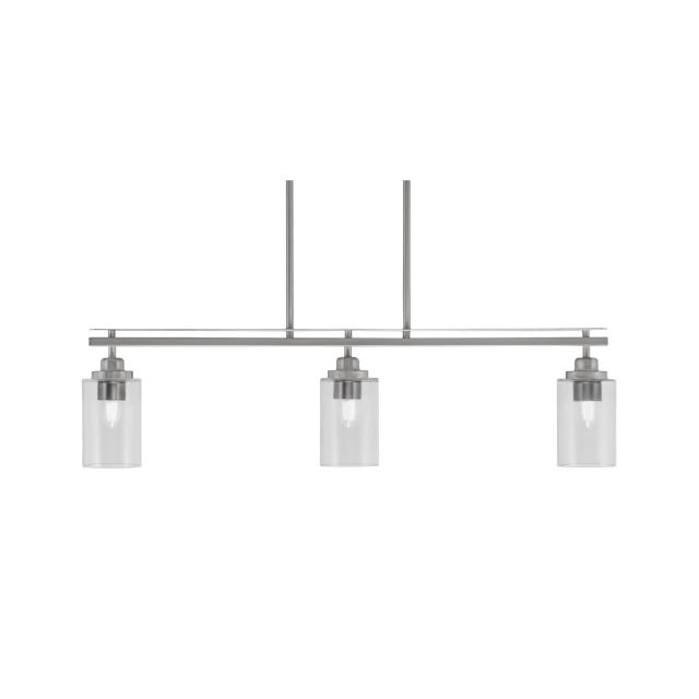Toltec Lighting 2636-BN-3001 Odyssey 3 Light 37 inch Linear Light in Brushed Nickel with White Marble Glass