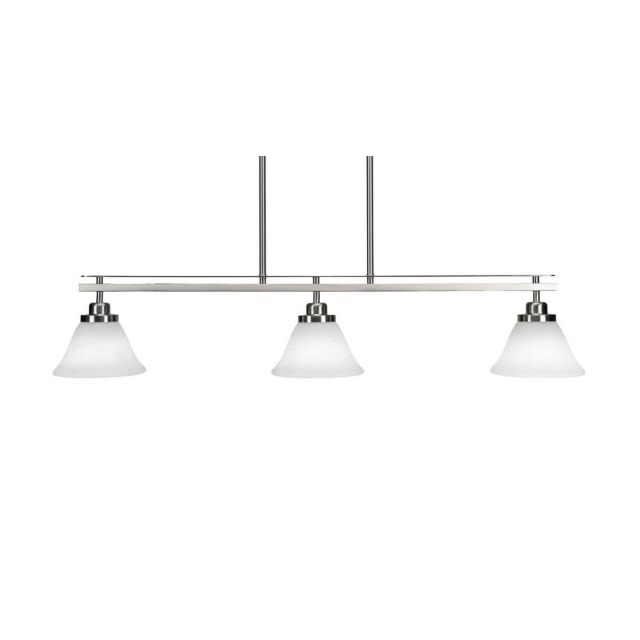 Toltec Lighting 2636-BN-311 Odyssey 3 Light 39 inch Island Light in Brushed Nickel with White Muslin Glass