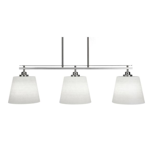 Toltec Lighting Odyssey 3 Light 42 inch Island Light in Brushed Nickel with White Matrix Glass 2636-BN-4081