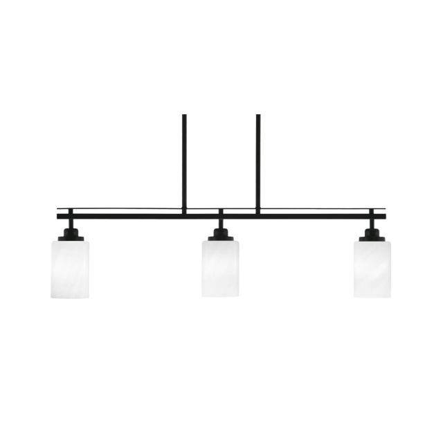 Toltec Lighting Odyssey 3 Light 37 inch Linear Light in Matte Black with White Marble Glass 2636-MB-3001