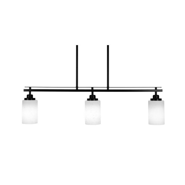 Toltec Lighting Odyssey 3 Light 36 inch Island Light in Matte Black with White Muslin Glass 2636-MB-310