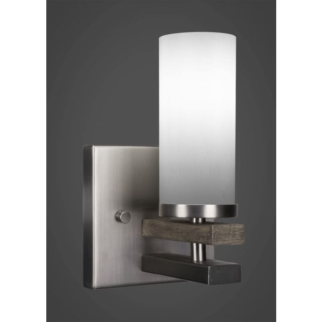 Toltec Lighting Belmont 1 Light 8 inch Tall Wall Sconce in Graphite-Distressed Wood with White Muslin Glass 2711-GPDW-801