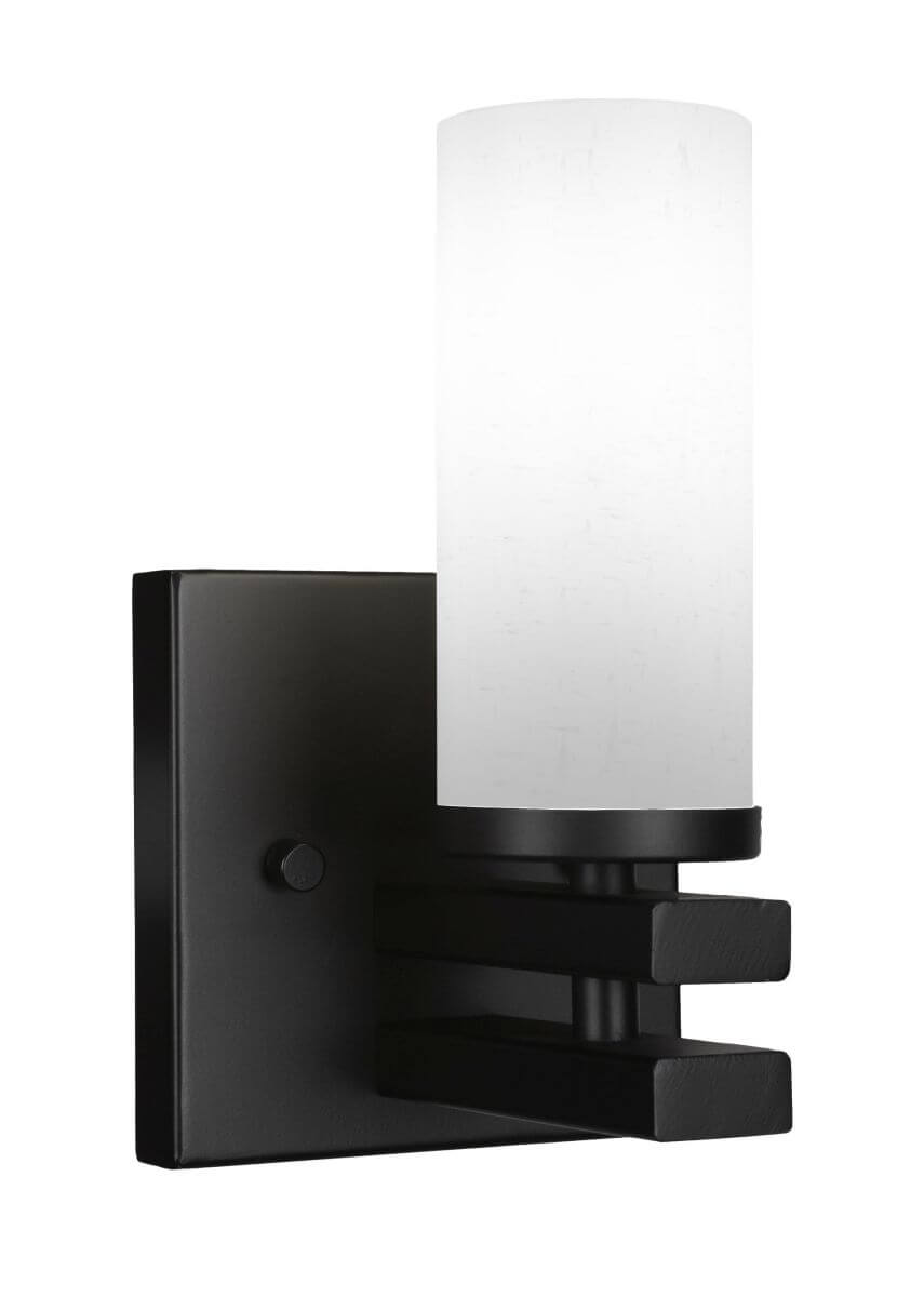 Toltec Lighting Belmont 1 Light 8 inch Tall Wall Sconce in Matte Black with White Muslin Glass 2711-MB-801