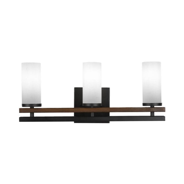 Toltec Lighting Belmont 3 Light 18 inch Bath Bar in Matte Black-Painted Wood with White Muslin Glass 2713-MBWG-801
