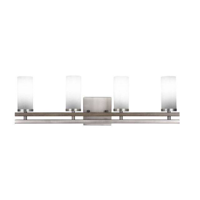 Toltec Lighting Belmont 4 Light 26 inch Bath Bar in Graphite-Painted Distressed Wood with White Muslin Glass 2714-GPDW-801
